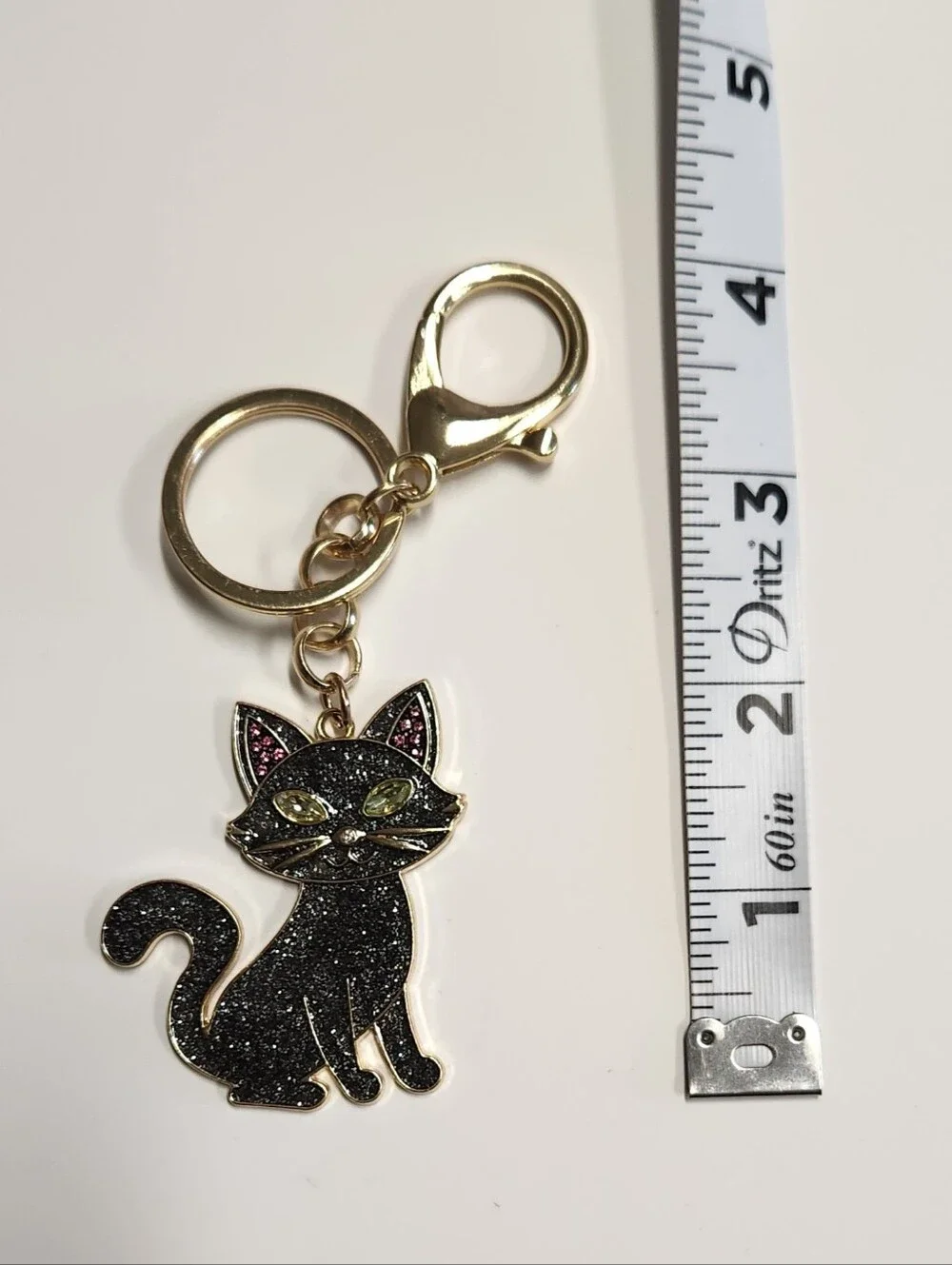 Baublebar Gold Black Cat Keychain Charm - Sparkle Cat Accessory